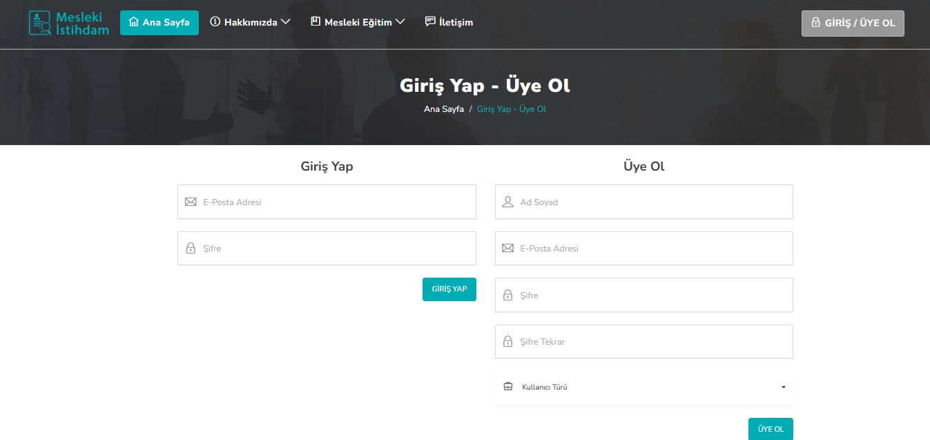 Mesleki İstihdam Platformu - Proje Görseli 1